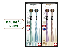 Bàn chải đánh răng 3 mặt OralGos lông mềm, an toàn cho nướu (set 2 cái) - Mẫu thường