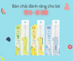 Bàn chải đánh răng cho bé từ 0 đến 15 tuổi lông siêu mềm