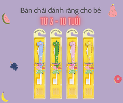 Bàn chải đánh răng cho bé từ 0 đến 15 tuổi lông siêu mềm