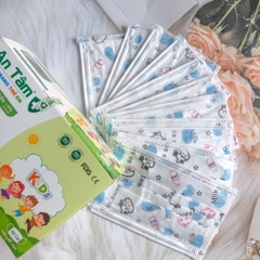 Khẩu trang y tế cho bé An Tâm chống bụi mịn kháng khuẩn hộp 50 tiết cute cho bé từ 5 - 12 tuổi