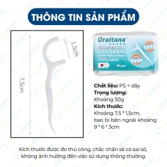 Tăm chỉ nha khoa Oraltana Nhật Bản làm sạch kẽ răng hiệu quả (50 cây/hộp)