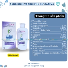 Dung dịch vệ sinh phụ nữ Careva hỗ trợ trị viêm, làm sạch, khử mùi hôi (chai 100ml)