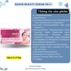 Collagen queen beauty serum 30++ dưỡng chất vitamin c collagen nhau thai cừu giảm thiểu nếp nhăn và lão hóa