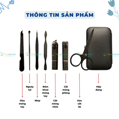 Bộ cắt móng tay 7 món cao cấp chất liệu thép không rỉ bền bỉ