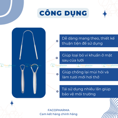 Bộ dụng cụ cạo lưỡi giúp loại bỏ vi khuẩn, mãng bám và hơi thở khó chịu