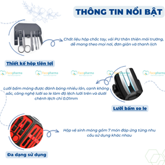 Bộ cắt móng tay 7 món cao cấp chất liệu thép không rỉ bền bỉ