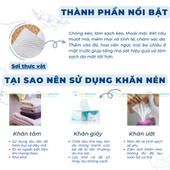 Khăn nén du lịch Hàn Quốc dùng lau mặt, lau tay nhỏ gọn tiện lợi, siêu thấm hút