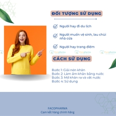 Khăn nén du lịch Hàn Quốc dùng lau mặt, lau tay nhỏ gọn tiện lợi, siêu thấm hút