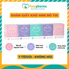 Khăn giấy khô mini bỏ túi nhỏ gọn giúp giữ vệ sinh cá nhân mọi nơi gói 7 tờ