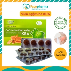 Kẹo ngậm ho bạc hà Korea cao lá thường xuân chanh đào mật ong the mát giảm đau họng hộp 24 viên