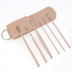 Bộ lấy ráy tai chuyên nghiệp 6 món có túi đựng bằng da mini tiện lợi - Móc xanh chuối