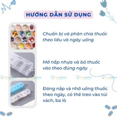 Hộp chia thuốc 7 ngày 7 ngăn, chất liệu nhựa PP bền, an toàn sức khỏe