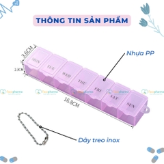 Hộp chia thuốc 7 ngày 7 ngăn, chất liệu nhựa PP bền, an toàn sức khỏe