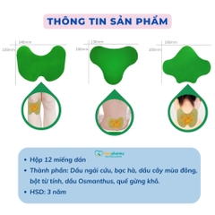 Miếng dán ngải cứu vai gáy cao cấp Aicaojingzhuitie hộp 12 miếng