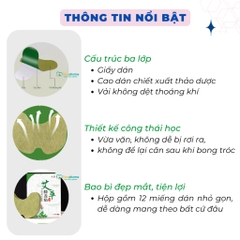 Miếng dán ngải cứu vai gáy cao cấp Aicaojingzhuitie hộp 12 miếng