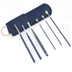 Bộ lấy ráy tai chuyên nghiệp 6 món có túi đựng bằng da mini tiện lợi - Móc xanh chuối