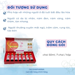Nước uống trắng da Collagen 9X Plus 16000 cung cấp vitamin C nhau thai cừu giúp sáng da chống lão hóa mất ngủ chai 50ml