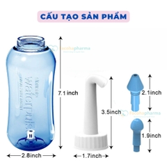 Bình rửa mũi Waterpulse bình xịt rửa mũi giúp làm sạch khoang mũi loại bỏ bụi bẩn phấn hoa CN065