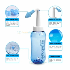 Bình rửa mũi Waterpulse bình xịt rửa mũi giúp làm sạch khoang mũi loại bỏ bụi bẩn phấn hoa CN065