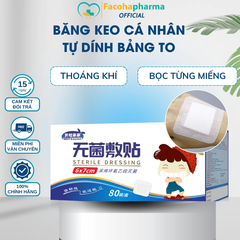Băng dán cá nhân bản to thoáng khí có gạc vô khuẩn, bảo vệ vết thương hiệu quả đóng gói từng miếng nhiều size