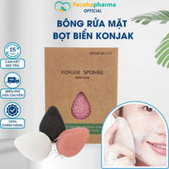 Bông rửa mặt bọt biển Konjak dụng cụ chăm sóc da mặt rửa mặt làm sạch sâu tự nhiên tẩy tế bào chết da mặt