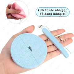 Bông mút rửa mặt bọt biển nén giải rửa mặt dùng một lần khăn lau mềm làm sạch và thân thiện với da 12 miếng