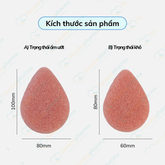 Bông rửa mặt bọt biển Konjak dụng cụ chăm sóc da mặt rửa mặt làm sạch sâu tự nhiên tẩy tế bào chết da mặt