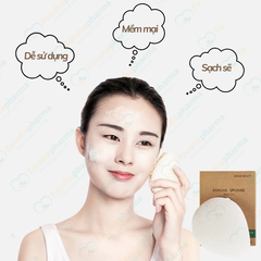 Bông rửa mặt bọt biển Konjak dụng cụ chăm sóc da mặt rửa mặt làm sạch sâu tự nhiên tẩy tế bào chết da mặt