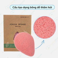 Bông rửa mặt bọt biển Konjak dụng cụ chăm sóc da mặt rửa mặt làm sạch sâu tự nhiên tẩy tế bào chết da mặt