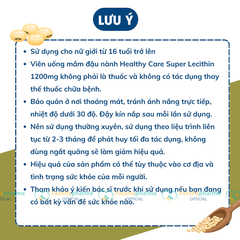 Viên uống mầm đậu nành Heathycare Super Lecithin 1200mg hỗ trợ cân bằng nội tiết tố lọ 100 viên