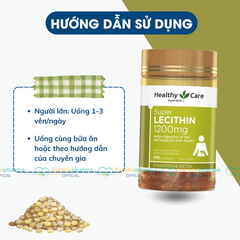 Viên uống mầm đậu nành Heathycare Super Lecithin 1200mg hỗ trợ cân bằng nội tiết tố lọ 100 viên