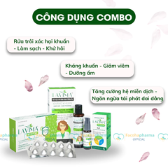 Combo sản phẩm phụ khoa Lavima liệu trình 1 tháng ngăn ngừa viêm nhiễm nấm ngứa vùng kín