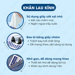 Khăn lau kính mắt chuyên dụng kháng khuẩn lau sạch vết bụi bẩn dấu vân tay hiệu quả