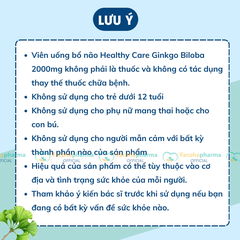 Bổ não ginko biloba Healthy Care giúp cải thiện mất ngủ, tăng tuần hoàn máu não, cải thiện đâu đầu suy giảm trí nhớ