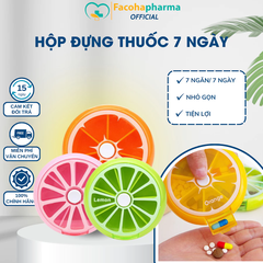 Hộp đựng thuốc chia ngăn 7 ngày mini dáng tròn hình trái cây dễ thương nhỏ gọn tiện lợi