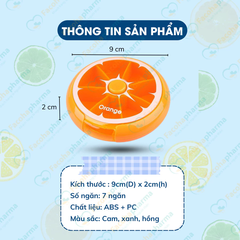 Hộp đựng thuốc chia ngăn 7 ngày mini dáng tròn hình trái cây dễ thương nhỏ gọn tiện lợi