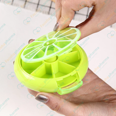 Hộp đựng thuốc chia ngăn 7 ngày mini dáng tròn hình trái cây dễ thương nhỏ gọn tiện lợi