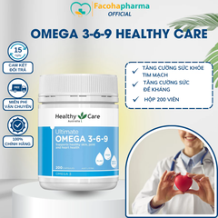 Viên uống Healthy Care Omega 3-6-9 hỗ trợ tim mạch giúp tăng cường thị lực và sức đề kháng
