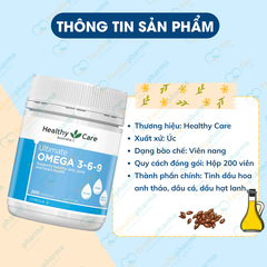 Viên uống Healthy Care Omega 3-6-9 hỗ trợ tim mạch giúp tăng cường thị lực và sức đề kháng