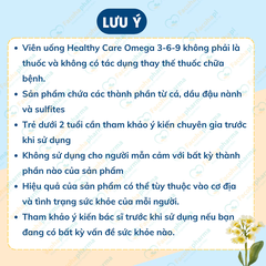 Viên uống Healthy Care Omega 3-6-9 hỗ trợ tim mạch giúp tăng cường thị lực và sức đề kháng