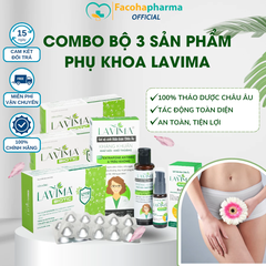 Combo sản phẩm phụ khoa Lavima liệu trình 1 tháng ngăn ngừa viêm nhiễm nấm ngứa vùng kín