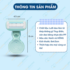 Dao cạo lông body cho nữ 4 lưỡi giúp cạo lông sát hơn đem lại làm da mềm mịn có hộp đựng tiện lợi