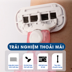 Dao cạo lông body cho nữ 4 lưỡi giúp cạo lông sát hơn đem lại làm da mềm mịn có hộp đựng tiện lợi