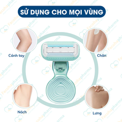 Dao cạo lông body cho nữ 4 lưỡi giúp cạo lông sát hơn đem lại làm da mềm mịn có hộp đựng tiện lợi
