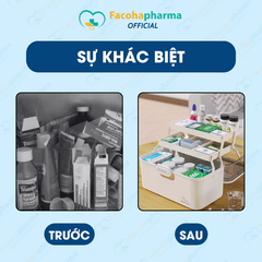 Hộp đựng thuốc gia đình tiện lợi 3 tầng gọn nhẹ có thể mang đi du lịch và thay thế tủ thuốc gia đình