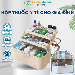 Hộp đựng thuốc gia đình tiện lợi 3 tầng gọn nhẹ có thể mang đi du lịch và thay thế tủ thuốc gia đình