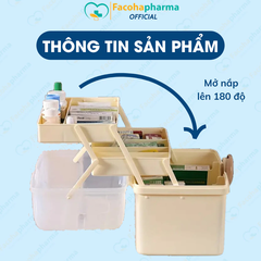 Hộp đựng thuốc gia đình tiện lợi 3 tầng gọn nhẹ có thể mang đi du lịch và thay thế tủ thuốc gia đình