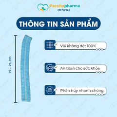 Mũ trùm đầu y tế nón con sâu Khánh An vải không dệt ngăn bụi vi khuẩn tóc rụng bay giữ tóc cố định