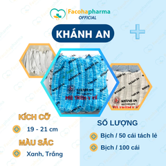 Mũ trùm đầu y tế nón con sâu Khánh An vải không dệt ngăn bụi vi khuẩn tóc rụng bay giữ tóc cố định