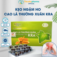 Kẹo ngậm ho bạc hà Korea cao lá thường xuân chanh đào mật ong the mát giảm đau họng hộp 24 viên